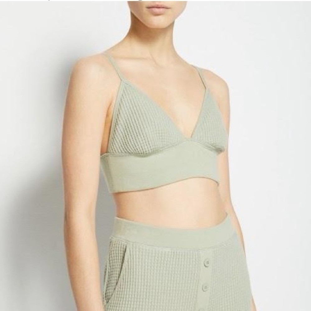JONATHAN SIMKHAI Juliette Waffle Bralette In Willow